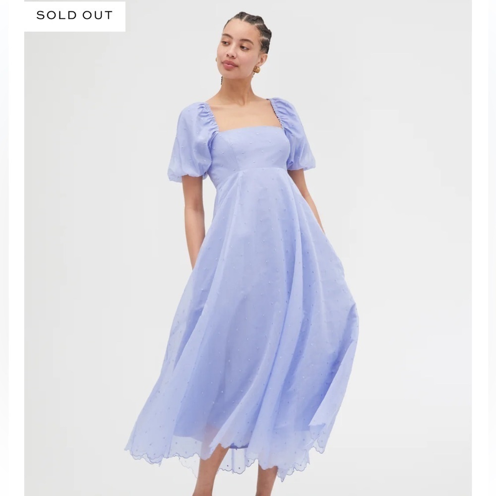 NEW‎ Hill House The Matilda Dress in Hyacinth Organza Dot Size XS